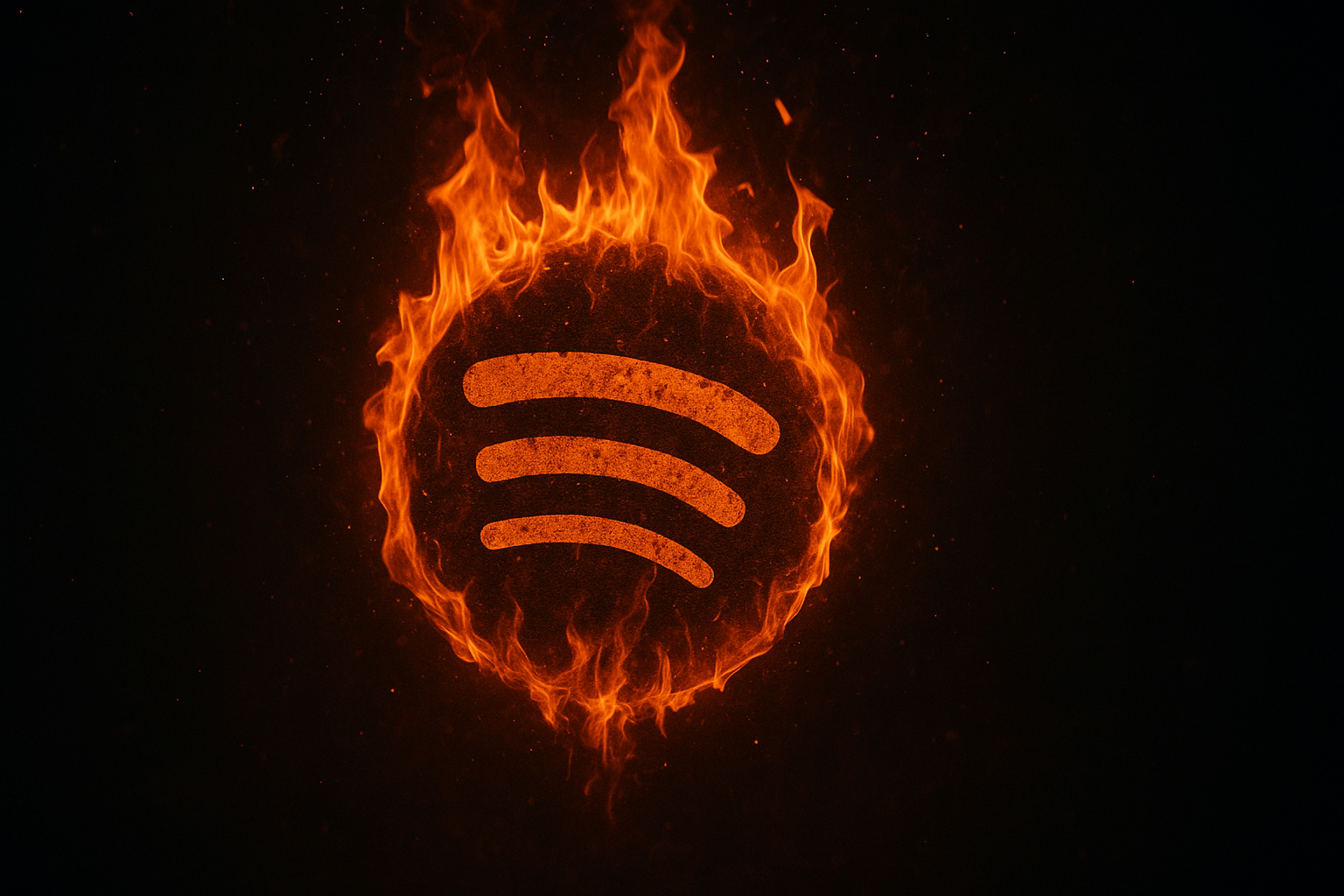 Spotify Logo on fire