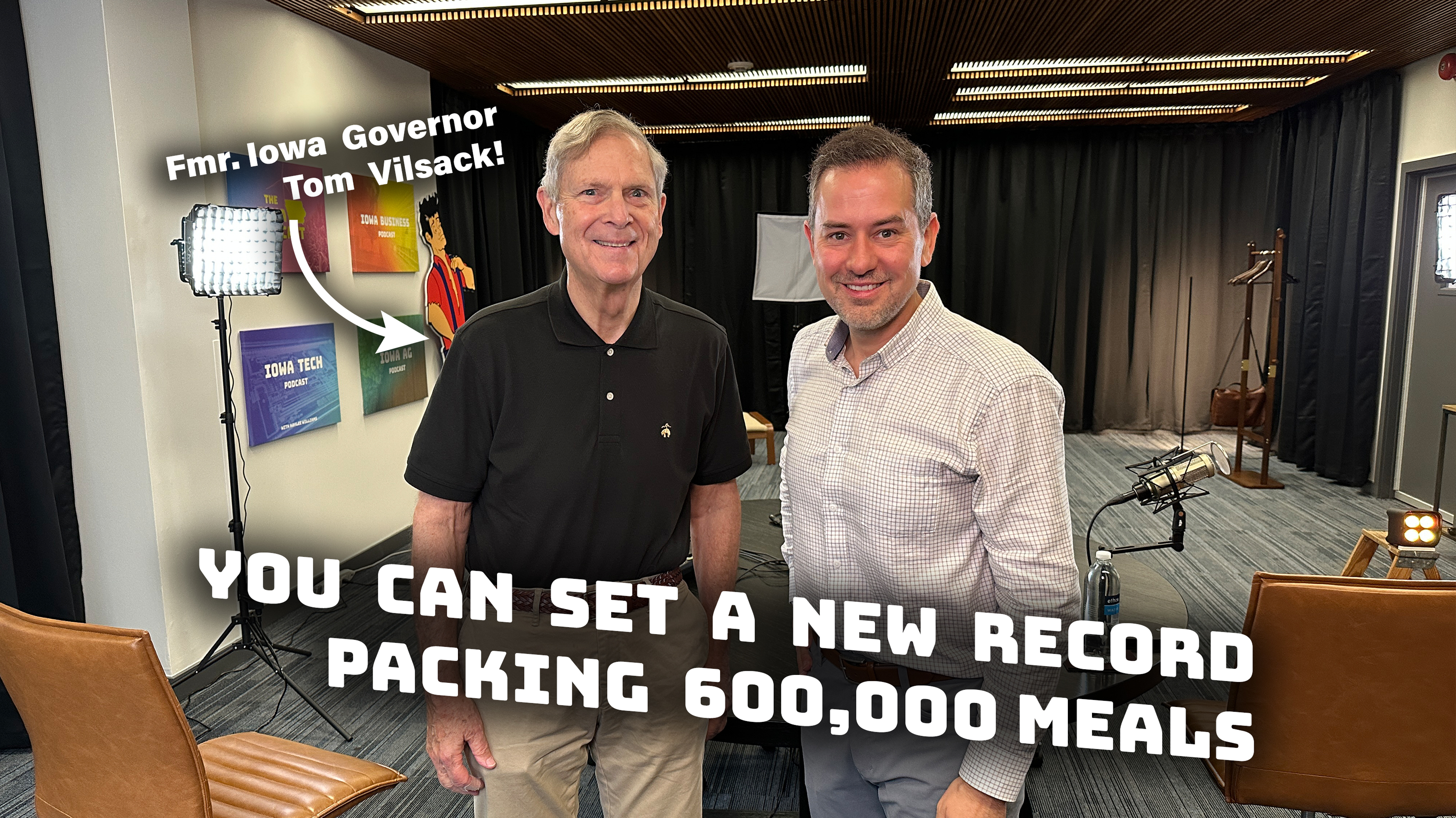 Tom Vilsack with Justin Brady in the IowaPodcast.com studio